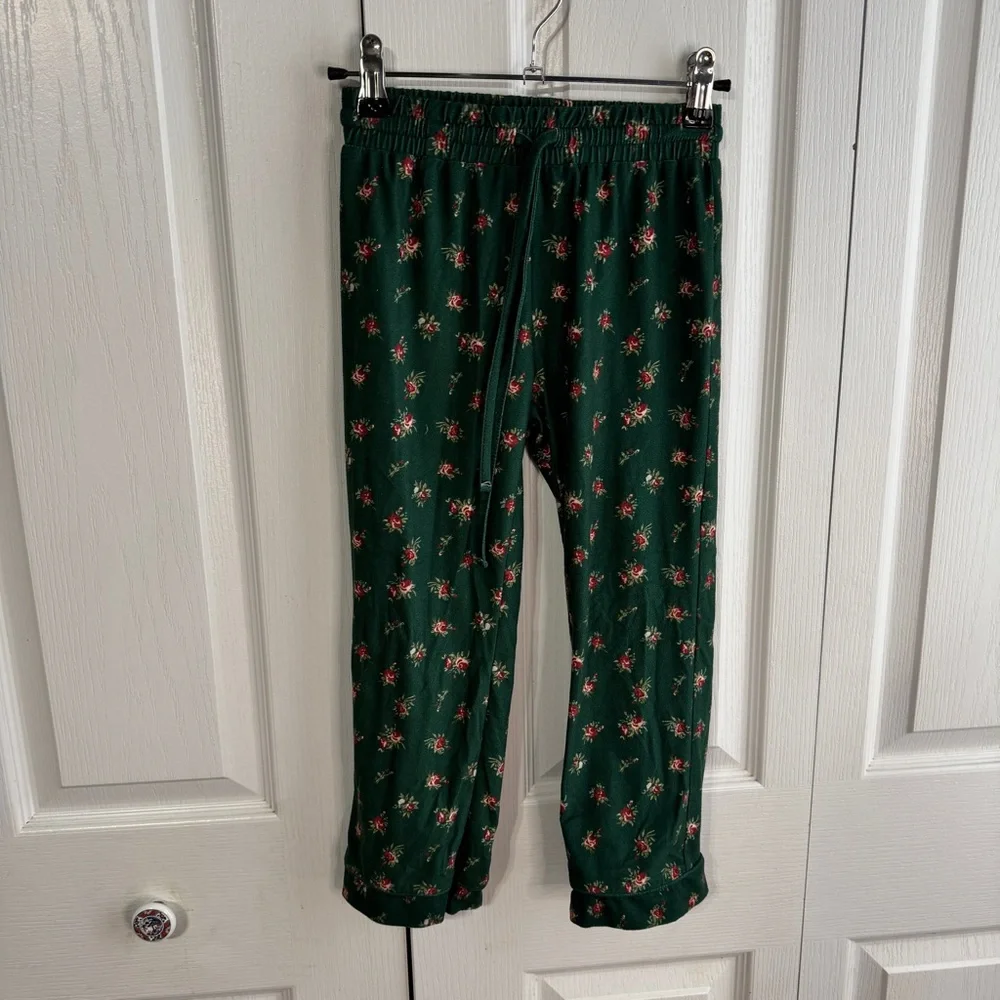 Sweet Honey green‎ roses 2 piece pajama set 5Y